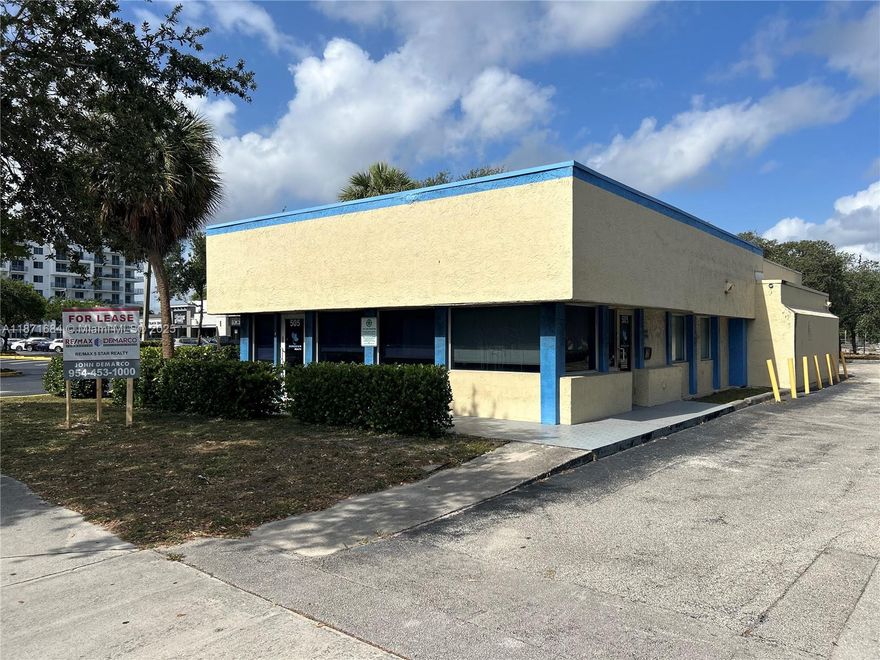 Prime Opportunity! This freestanding retail building offers approximately 2,352 square feet of functional space on bustling Federal Highway in Pompano Beach. Positioned along a high-traffic corridor with over 41,000 vehicles passing daily, this location provides excellent visibility and signage potential. The building is currently built out as a medical office, featuring three restrooms, a reception area, waiting room, break room, and lounge area. With over 10 dedicated parking spaces and close proximity to major roadways including I-95, this property is ideal for medical, professional office, or retail users seeking a well-located, move-in ready space in South Florida. The property is a NNN lease with an additional $1,176/MO CAM to the base rent.