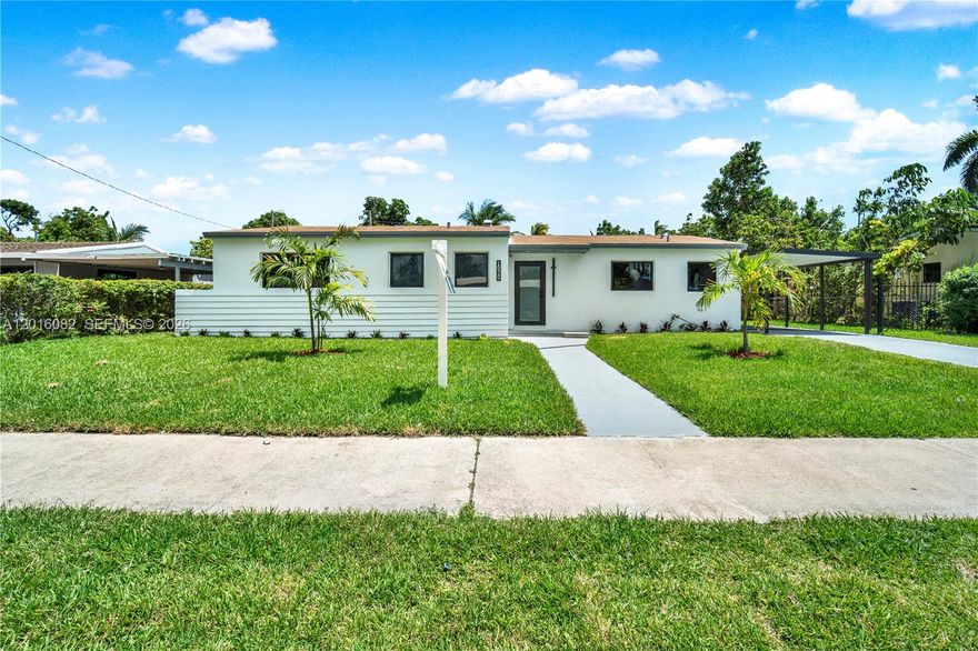 Discover comfort, style, and South Florida living at its best in this completely remodeled 3-bedroom, 2-bathroom, total 1688 square feet home. Step inside to a bright and beautifully updated interior featuring spacious living areas, upgraded finishes, high Impact windows and Doors and a functional open layout designed for both everyday living and entertaining. The remodeled kitchen and bathrooms add contemporary style and comfort.  Don’t miss this opportunity to own a completely remodeled home, this property combines modern upgrades with unbeatable convenience. Don’t miss this opportunity to own this property......
