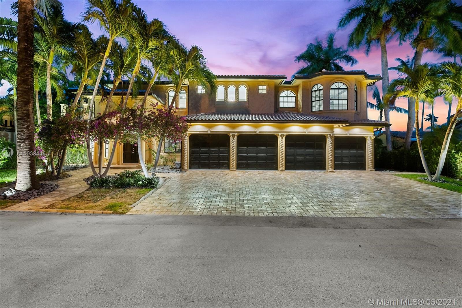 Stunning sophisticated home located in Las Olas Isles within walking distance to famous Fort Lauderdale Beach and Las Olas Blvd. This unique home has never been on the market and features 6 bedrooms one of which is a separate nanny or in law suite. With 100 feet on the water & 4 car garage, this gorgeous property checks all the boxes. The home offers a wide open floor plan ideal for luxury living and entertaining. New pool with River Stone finish along with a summer kitchen makes this an ideal property for family living. Pool deck faces east so no hot afternoon sun on your entertaining area. Composite dock has a hoist. Home also features one bedroom downstairs & huge master suite upstairs overlooking the pool & waterway. The flow of this floorplan is perfect! You won't be disappointed!!