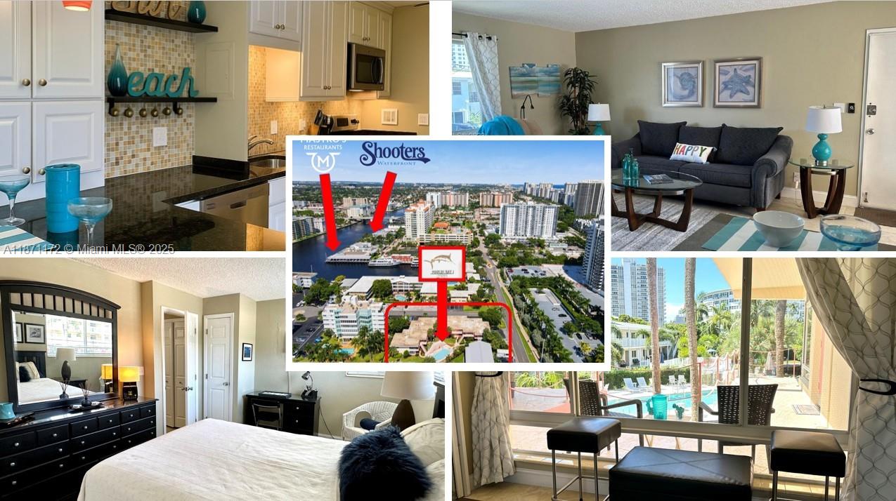 Easy waterfront living in Dolphin Isles. Fully furnished, renovated, turnkey 1BR/1BA 700SF COOP sits along Intracoastal Waterway in 16-unit boutique bldg. Remodel incl. bright white kitchen w/stainless appliances, tankless H2O heater & reconfigured bath entry from kitchen or bedroom. Enjoy convenience of in-unit Bosch washer/dryer. Oversized porch overlooks pool & lush garden—perfect for morning coffee or night unwind. Impact windows. Head to dock to watch boats glide by. Recent travertine deck-pool renovation, Adirondack seating at water’s edge, & unbeatable walkable location—just minutes to the beach, shops, and restaurants—round out the lifestyle. New roof. 40year certification & inspections passed & completed for peace of mind. Furnished, turnkey and ready to enjoy.