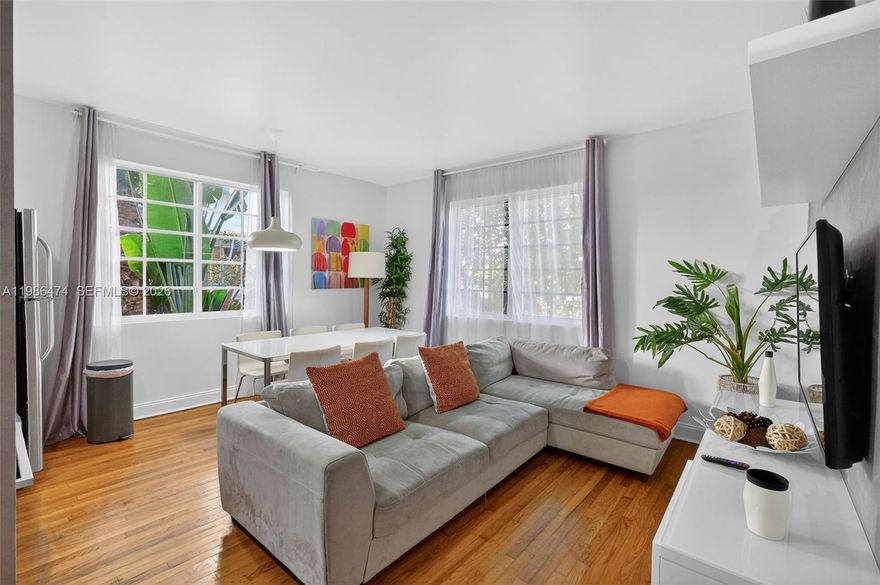 Charming Spanish Mediterranean–style building. Beautifully remodeled 2-bedroom, 2-bath first-floor unit, completely move-in ready. Well-designed layout with the living and kitchen areas thoughtfully separated from the bedrooms by a hallway, providing excellent privacy. Features include wood floors, in-unit washer and dryer, and the unit is pre-wired for internet and cable. The stylish kitchen offers stainless steel appliances and ample storage. Ideally located just a few blocks from the beach, Lincoln Road, and Flamingo Park. A fantastic opportunity in a prime Miami Beach location. Also available for sale. Come see it—you’ll love it!