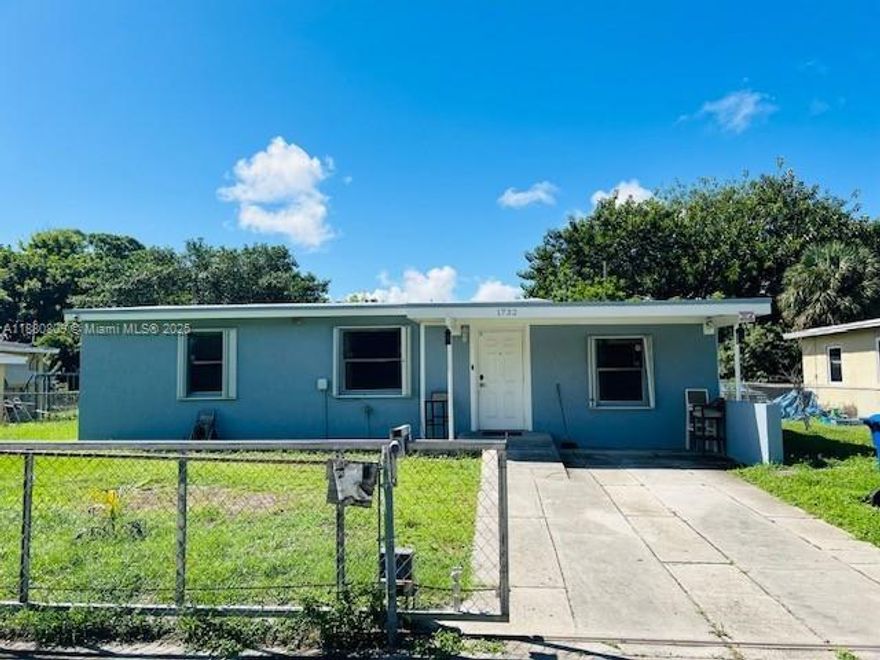 Amazing opportunity to purchase lovely Lauderdale Manors single-story brick home. Built in 1959 , this 1,277-square-foot home has four bedrooms and two full bathrooms on a 7,299-square-foot property. Natural light floods the open concept, which has new flooring, finishes, and kitchen and baths. For families who appreciate room and convenience, the home has a comfortable indoor-outdoor flow and a large yard for kids, dogs, and entertaining. This peaceful area is minutes from retail, schools, and main roads, balancing tranquility and accessibility. In Fort Lauderdale's Lauderdale Manors neighborhood, 1732 NW 18 St offers a rare chance to live comfortably with its antique charm and modern comforts.