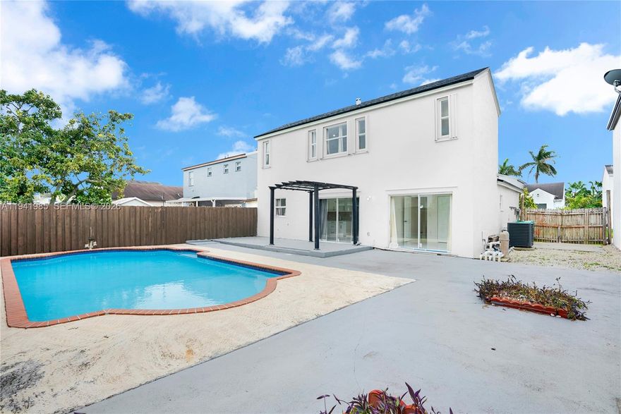 Updated 3-bedroom, 2-bath pool home in a desirable neighborhood with low association fees. This two-story property features a recently refinished swimming pool that serves as the focal point of the private backyard—ideal for everyday enjoyment and easy entertaining.

The home offers a spacious, light-filled floor plan with well-sized bedrooms, an updated kitchen with quartz countertops, and direct flow to the outdoor area. Major upgrades include a newer roof and newer A/C, providing peace of mind for the next owner. A 1-car garage adds convenience and storage.

Move-in ready and thoughtfully updated, this home offers comfort, functionality, and a great outdoor setup centered around the pool.

Schedule your showing today.