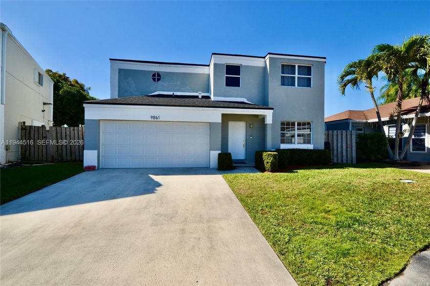 Beautiful home located in the desirable Lakes by the Bay community in Cutler Bay. This single-family residence features a fairly new roof, an upgraded kitchen, tile flooring throughout the first floor, recently replaced kitchen and laundry appliances, and a fenced patio. The primary suite offers a new vanity, a state-of-the-art toilet, and a walk-in closet. The second floor features laminated wood flooring and an updated bathroom. The home is conveniently located near the community pool. Community amenities include tennis courts, scenic lakes, and maintenance of the common areas. This is a great location to live in Miami, with easy access to the Florida Turnpike and Old Cutler Road just minutes away.