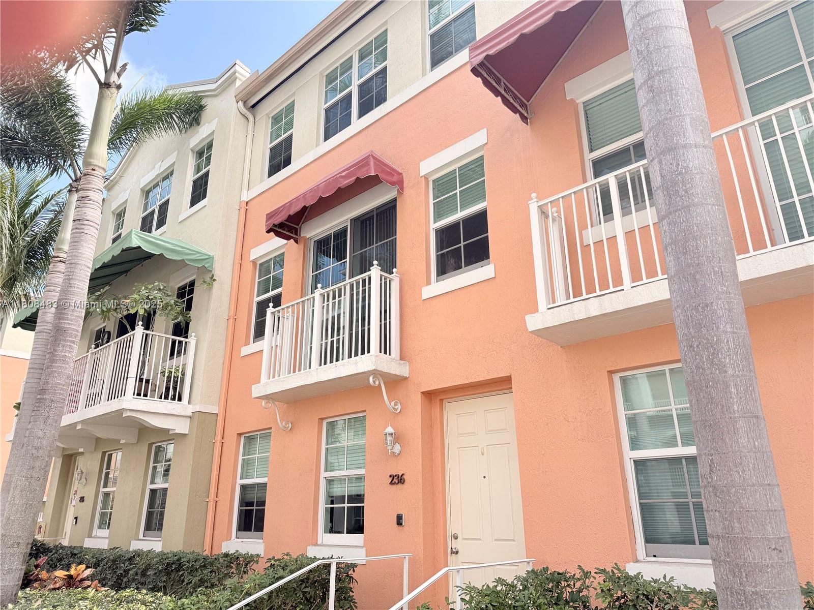 This Beautiful 2b+Den and 2.5 Bath Townhouse Is a Intercostal community .It have privet gate 2 Car Garage New Air condition and New Refrigerator (1/5 2025) All windows Sliding Door are Hurricane Impact glass . Pet a welcome and Friendly in this community .also this community have 24 hour manned Security . Luxury Clubhouse .2 pool and 2 saunas Sparkling GYM and more ! Location closer Downtown West Palm Beach Airport Shopping Restaurant !