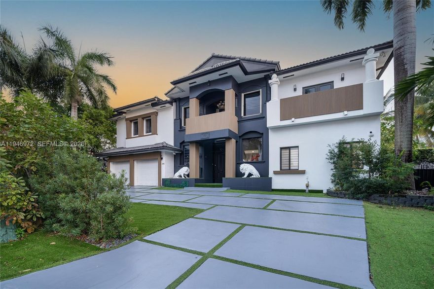 Waterfront living with private dock in the heart of Eastern Shores, between Aventura, Sunny Isles, and Bal Harbour.  This exceptional 6-bedroom, 4.5-bathroom,20-feet ceiling residence offers an impressive blend of modern design, comfort, and functionality across 6,000 square feet of interior space under AC . Designed for both everyday living and grand entertaining, the home features expansive living areas, a sleek chef’s kitchen with premium appliances,Movie theater, a pool, a private dock for boats,  and a luxurious primary suite with a spa-like bathroom and a private sitting area, impact windows, 2 AC units, and a 2-story. Enjoy seamless indoor-outdoor living with a resort-style backyard showcasing a heated pool, spa, and covered entertaining areas. With approximately 80+ feet of waterfront and direct ocean access, this property is a boater’s dream. Ideally located just minutes from  beaches , Shoppings, Schools rate A, Sunny Isles Beach, Oleta River State Park, and premier shopping and dining, this home offers privacy, prestige, and the ultimate South Florida lifestyle.