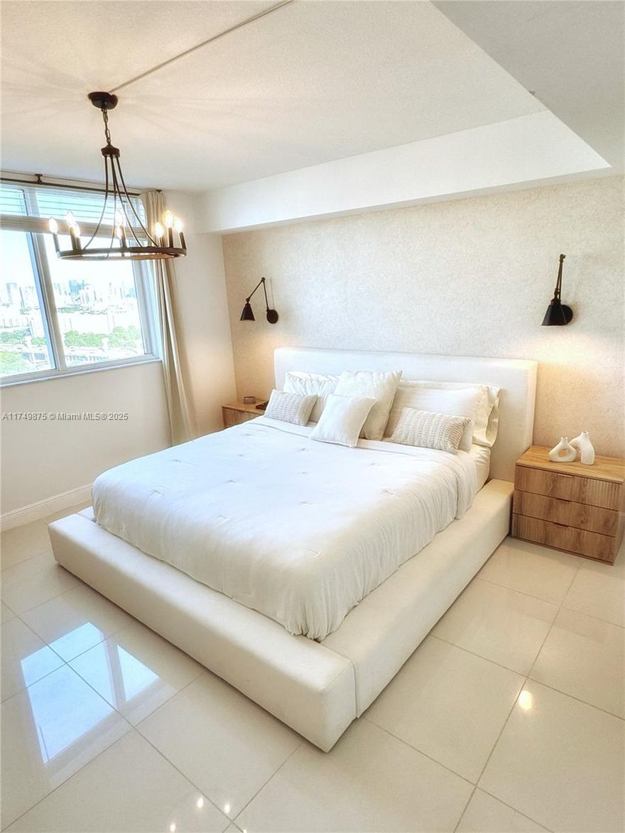 Centrally located, Remodeled and furnished. Panoramic views: River, Downtown, Yachts, Parc, Pool). In unit Storage. Parking and Storage available at extra cost. Pets are welcome in this unit. This gated community offers a serene living environment with a beautiful park located right next door, perfect for relaxing walks and outdoor activities by the river. Centrally Located: 8min airport, 10min downtown, 8min wynnwood, 13min Brickell, 16min from Miami Beach, 15min to Coral Gables, 5 min hospital. Water, Pest control, Trash and more included in HOA. Rental for 6 months or more.