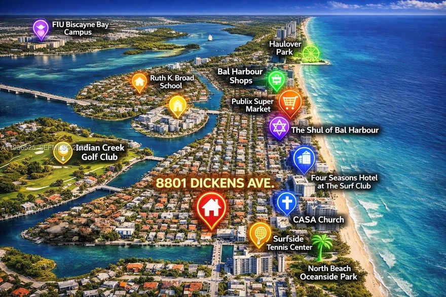 Imagine waking up every day on one of the most quiet, and family-oriented streets in Surfside where children play safely, and life moves at a calmer, higher-quality pace just steps from the ocean. This wide, low-traffic street offers the peace, space, and security families actively seek.
Situated on an oversized corner lot, directly across from multi-million-dollar waterfront estates, this residence blends privacy, prestige, and long-term value. The beach, Bal Harbour Shops, parks, and top-rated schools are all within walking distance, delivering a truly walkable luxury lifestyle.
Features 3 bedrooms and 2 bathrooms with an intelligent layout that separates private sleeping areas from the main living spaces, ideal for family living. The spacious garage can be easily converted into an additional bedroom, offering ample space to create a comfortable, well-sized fourth room or a flexible family area, adding immediate value and functionality.

The spacious garage includes plumbing for a future bathroom and laundry, plus a private side entrance ideal for a home office, guest suite, or future value-add. Outdoors, enjoy a pool, Jacuzzi, summer kitchen, and covered terrace designed for year-round family moments and entertaining.


With a 2019 roof, solid upgrades, limited inventory, and strong demand, this property offers lifestyle and upside. Homes on streets like this are rare.