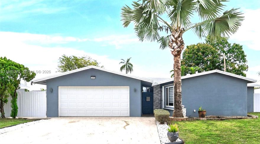 Well-configured 3BR/2BA pool home with a true 2-car garage and office/den off the primary suite — all with no HOA. Updated kitchen with double ovens, range (three ovens total) ample cabinetry, and generous counter space. abundant natural light. Private backyard with pool and room for outdoor entertaining. Roof replaced 2020, new garage with motor, impact windows and doors, HVAC 5 years old, kitchen remodeled, not in a flood zone. 

Conveniently located near I-95, I-595, Fort Lauderdale Airport, downtown Fort Lauderdale.
FHA, VA, and conventional financing approved.