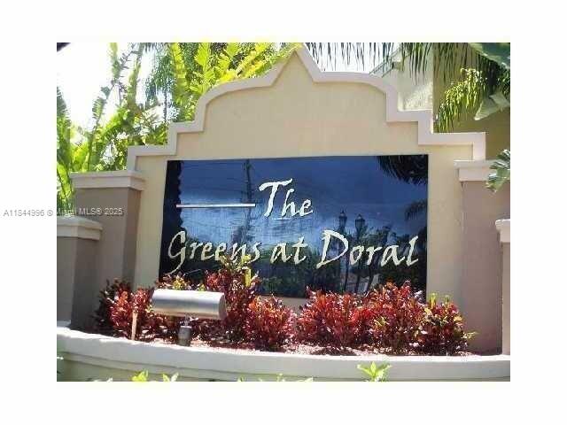 GREAT AND SPACIOUS UNIT IN THE VERY DESIRABLE GREENS AT DORAL. UNIT HAS BEEN PAINTED AND HAS WOOD FLOORS IN THE BEDROOM AND TILE IN COMMON AREAS.