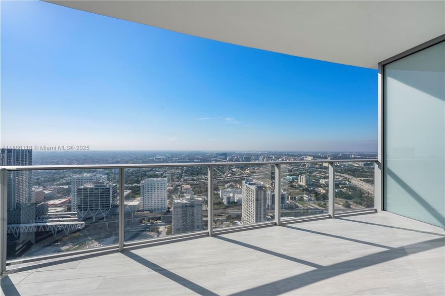 AVAILABLE NOVEMBER 1st! SPACIOUS condo a must-see 1 Bed/2 baths + den with private elevator.The DEN is converted to a second bedroom.The kitchen is equipped with Bosch appliances, sub-zero fridge, glass-top stove with stainless steel hidden vent. With Beautiful floor to ceiling windows equipped with blinds/ shades overlooking the balcony view. The building has amazing amenities,Basketball Court, 5 pools, Spa, Gym with boxing area, Bbq Kitchen, Virtual Golf, Recording Studio, Racquetball, Yoga Studio, Sunrise pool, & Kids Play Area. Soon Soccer field, Skydeck, Observatory to view stars with telescopes, Tennis,Jacuzzi on 53rd floor overlooking the whole city and more when finished. Its minutes from Virgin Train Station, American Airlines Arena,Bay Side, luxury retailers,restaurants ,Museums.