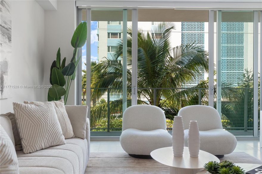 New construction on Bay Harbor Island, where space is a rare luxury, offers the ultimate in island living. This stunning home features 3 spacious bedrooms, 3 beautifully designed bathrooms, and a serene balcony perfect for unwinding. The open-concept layout blends natural beauty with modern elegance, highlighted by floor-to-ceiling glass walls and exceptional finishes. Spa-inspired bathrooms add a touch of luxury, while world-class amenities include a rooftop pool, private cabanas, jacuzzi, waterfall, and entertainment area. A state-of-the-art Peloton-powered gym and lush atrium provide the perfect sanctuary for wellness and relaxation.