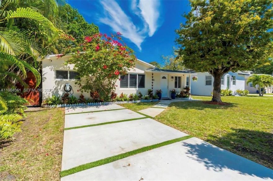 Fully renovated charming beach cottage in Dania Beach just minutes from the ocean and the Hollywood Beach Boardwalk. This move-in ready 3 bedroom, 2 bathroom home sits on an oversized 7,252 sq ft fenced lot with a private backyard and room for a pool, perfect for creating your own tropical oasis or entertaining. Enjoy a bright open floor plan with elegant porcelain flooring, impact windows, and a newer roof for peace of mind. The updated kitchen features white shaker cabinets, Bosch stainless steel appliances, and modern finishes, while both bathrooms offer spa-style walk-in showers.This home is equipped with a premium sound experience including 7.2 in-ceiling and in-wall Bowers and Wilkins home theater speakers and a 9-zone Sonos system throughout. Additional highlights include newer AC, tankless water heater, Tesla charger, auto irrigation system with well, two driveways with parking for up to 3 cars, and a large storage shed. Ideally suited as a primary residence, vacation home, or investment property. Minutes to Dania Beach, the Hollywood Beach Boardwalk, and close to the new Dania Pointe shopping and entertainment plaza, plus dining, shopping, and major highways. A must see in person.