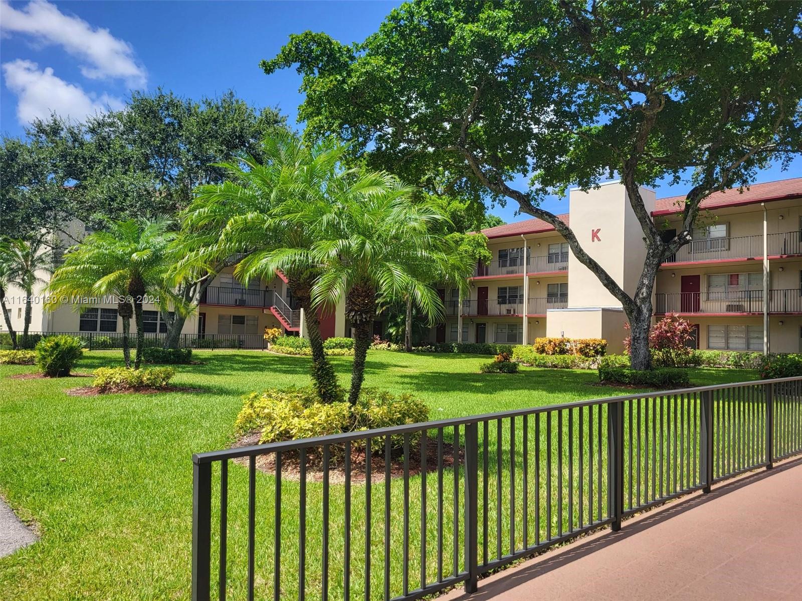 Very well-maintained unit, vacant, move-in ready, elevator. Century Village Pembroke Pines gated community over 55 years old. Features: 1 bedroom 1.5 bath, 811 Sq Ft., tile floor throughout, screened covered balcony, fresh painted, brand-new wall a/c units, stainless-steel appliances, assigned parking space, guest parking, storage and laundry room located on the same floor. Community offers 24/7 security, golf course, tennis courts, heated pool, pickle ball, billiards, gym and more. Courtesy shuttles offered and conveniently located near shopping, restaurants, hospital, and major roadways. Basic cable, internet, water and garbage included, 1 year lease required. 650 minimum credit score per Association.