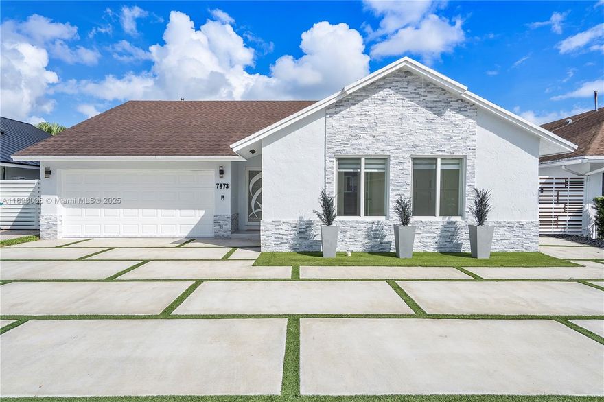 Fall in love with this extraordinary 4-bed, 2.5-bath smart home— the best option in the market. Fully remodeled with over $150K in premium upgrades. Step inside and experience a bright, open layout that feels both expansive and inviting. Enjoy built-in Alexa speakers in every room, a smart thermostat, and all-new LED lighting. The chef's kitchen stands out with sleek modern cabinets and high-end appliances, while the designer bathrooms and custom closets evoke the feeling of brand-new construction. Upgrades include impact windows and doors, new A/C system and ducts, travertine patio with outdoor half bath, and a tiled 2-car garage. Fenced backyard with gazebos. Located in a quiet, family-friendly community with A-rated schools—move-in ready! Everything's already done to perfection