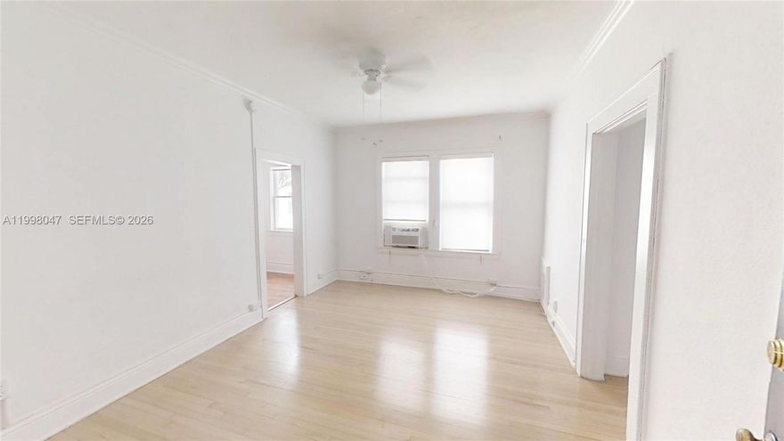 Come see this cute and cozy studio apartment in the heart of Coral Gables! Has a full kitchen separated from the main living area. Kitchen is remodeled and includes wooden cabinets and a flat stove top. Breakfast area is large enough to fit a small dining table. Real wooden floors in main living area. Laminate floors in the kitchen. Large walk-in closet with overhead storage. Half a block away from Philips Park with Tennis courts, Target and 2 blocks from Publix, Next to Miracle Mile! Brand new AC unit. Full service Laundry facility a block and a half away. Free Coral Gables Trolley in corner will take you to Metro statition. Just painted and wood floors refinished.