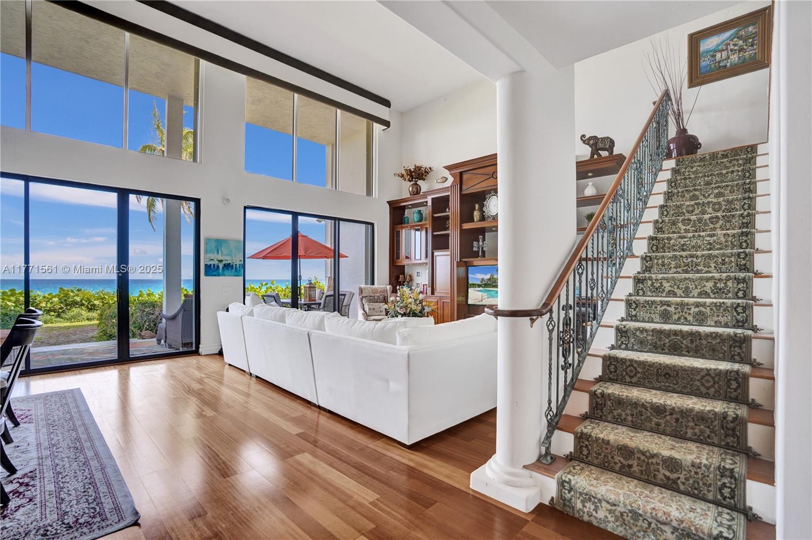 ONE OF A KIND DESIGN: Stunning two-story oceanfront residence at The Brighton, Boca Raton’s exclusive boutique building. This fully furnished 3-bedroom, 3-bathroom home offers UNMATCHED OCEANFRONT VIEWS, direct beach access, and an open, airy design. A spacious 17’ high living/dining area flows seamlessly onto a recessed 10x30 deck, perfect for enjoying skyward views and gentle ocean breezes. The second-floor sitting room and office/3rd bedroom overlook the waves, while two master suites share a 4’x30’ covered terrace. Elegant wood floors, curved architectural details, FULLY FURNISHED & MOVE IN READY, create an inviting retreat. Enjoy top-tier amenities, including a heated infinity pool, gym, sauna, two assigned parking spaces, and recent renovations. All utilities included!