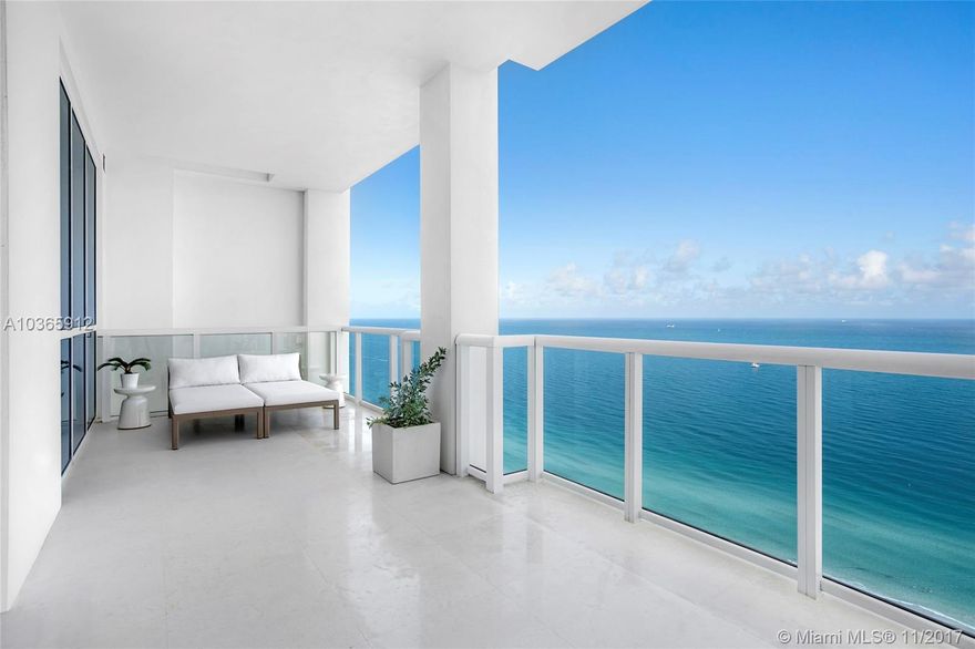 Reside in the clouds hovering 35 floors up in the most coveted South of fifth tower, Continuum. Experience sophistication w/ views of N.E. & W. from this rare corner 3,030 SqFt unit & 4 balconies. Extensively upgraded w/ custom touches of timeless elegance & luxury. Honed & tumbled Italian Marble floors, Miele & Subzero kitchen & Waterworks bathrooms. Unparalleled direct ocean, city & bay views that exude warmth & light throughout. This extraordinary package includes designer-crafted poolside Cabana 4 & five parking spaces. Continuum is set on 12 acres w/ 1,000 linear ft of ocean frontage including full beach service, poolside restaurant, two lagoon style pools, a lap pool & a 25,000 sf state-of-the-art fitness center & spa. The resort-style complex offers complimentary gym classes daily.