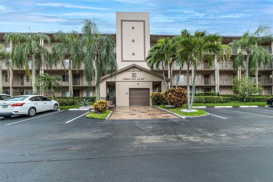 See it before it's GONE!!! This Beautiful and very well-maintained unit in the sought-after 55+ Community, Century Village, Pembroke Pines. Two very spacious Bedrooms! Beautiful porcelain tile throughout, Washer/Dryer in Unit.  Amazing peaceful green view from the Balcony & Primary bedroom. Assigned parking near the unit, with lots of visitor parking nearby & elevator! Amazing Clubhouse, Golf course, community Pool, Tennis Courts, Amazing Gym, Entertainment, Theatre, and so much more!! Assoc Fee includes Exterior insurance, Roof Repairs, Wifi, Cable TV, Water, all Amenities, Security, and common areas. Transport to nearby shopping centers and mall.   Unit can be leased after purchase.