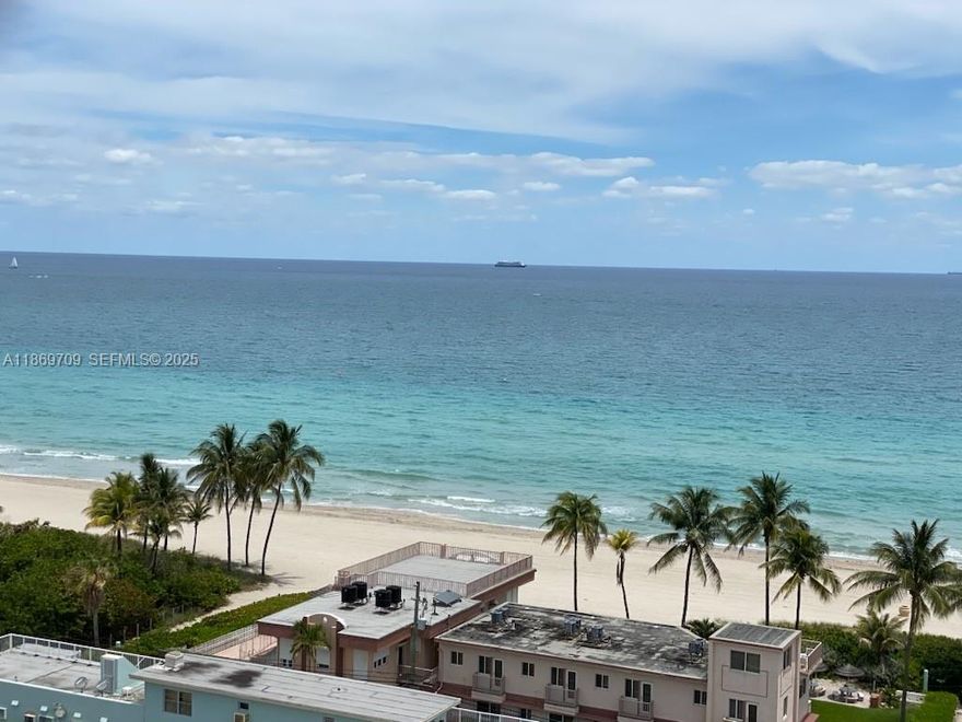 Rare high-floor 2BR/2BA corner unit with wraparound balcony and direct East Ocean views. Enjoy stunning sunrises over the ocean, Intracoastal vistas, and sunset skyline views. Features include full-size washer/dryer and generous closet space.  Just steps from the iconic Hollywood Beach Broadwalk with oceanfront dining, shops, and entertainment. Ideally situated between Miami and Fort Lauderdale, with easy access to airports, fine dining, shopping, and nightlife. Perfect as a vacation home, seasonal escape, or full-time tropical retreat. Maintenance covers cable, internet, water, and assigned parking. Amenities include 24/7 surveillance, heated pool, sauna, BBQ area, billiards, and ping pong. Investor-friendly—rent immediately.