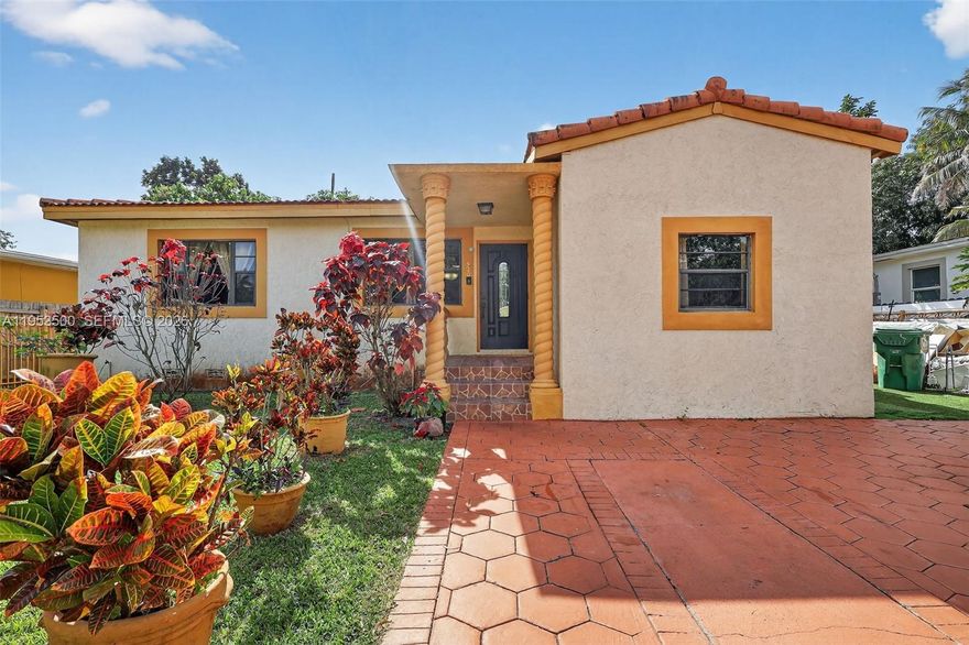 GATED SINGLE-FAMILY home with NO HOA! The kitchen features granite countertops and stainless steel appliances. Tile flooring throughout. TWO BEDROOMS OFFER PRIVATE ENTRANCE and en-suite bathrooms—ideal for guests, multigenerational living, or rental flexibility! Conveniently located near Barry University, I-95, and Miami Shores Country Club, providing easy access to major highways, dining, shopping, and recreation. A great opportunity for homeowners or investors alike.