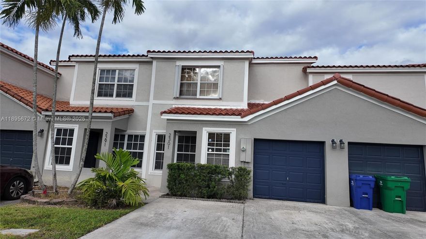 For sale is this beautiful hidden gem in Miramar. Great location for traveling between Broward and Dade counties, shopping, schools, airport and entertainment. This home is move in ready, and features brand new roof, updated kitchen and appliances, updated bathroom, etc. Home also has private backyard with patio area for entertaining. Community is gated and well maintained with 2 parks inside, community pool and clubhouse, and low HOA fee.  Don't miss this opportunity to own this own.