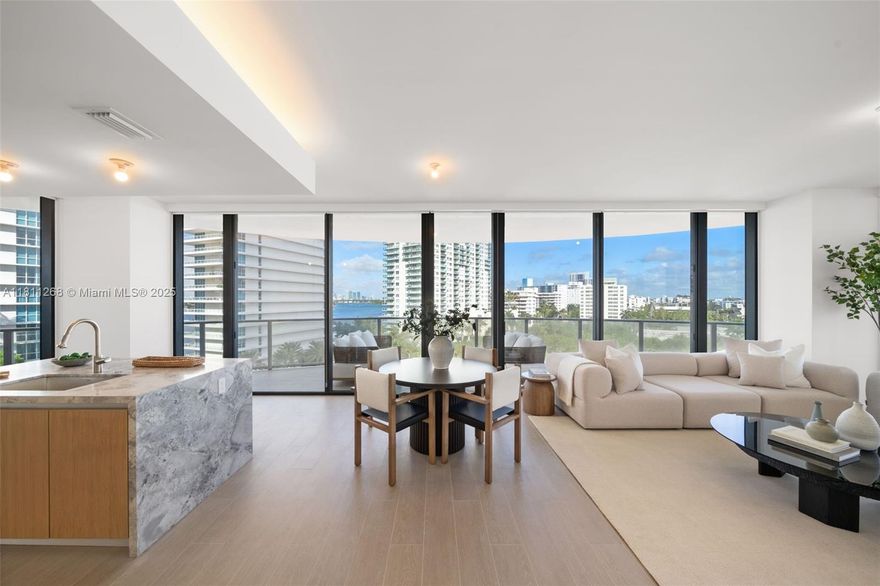 Brand new never lived in corner 2-bedroom residence at Five Park Miami Beach. Over 800 SQFT of wraparound terraces with Bay, Park, and Ocean view. Finished with top-tier appliances, Italian oak cabinetry, quartzite countertops & 10ft high ceilings. Five Park is reshaping the skyline as the new gateway to Miami Beach. The full service luxury building will offer a private BEACH CLUB with transportation to-and-from property as well as amenities including two pools with views of the Bay, a restaurant, bar & lounge on the pool deck, wellness & fitness areas, and a spa. Other amenities: co-working studio with private offices, screening room, kids' room, game lounge.