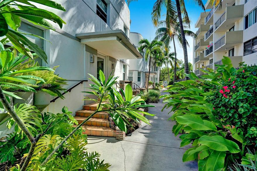 Discover the charm of Miami Beach living in this beautifully preserved, 1-bedroom, 1-bathroom Art Deco condo in the vibrant Normandy Isles neighborhood. Just blocks from the ocean, this unit blends historic elegance with modern comforts, featuring gleaming original hardwood floors, hurricane-impact windows, central A/C, and an in-unit washer and dryer. This home is surrounded by lush tropical gardens and the tranquil Intracoastal Waterway. The fabulous waterfront deck out back is perfect for get-togethers. Enjoy the best of Miami Beach right at your doorstep. Stroll to local restaurants, shops, and parks, or take a walk to the Miami Beach Rowing Club. With its unbeatable location, turnkey convenience, this treasure is a rare opportunity. Unit may also be sold furnished.