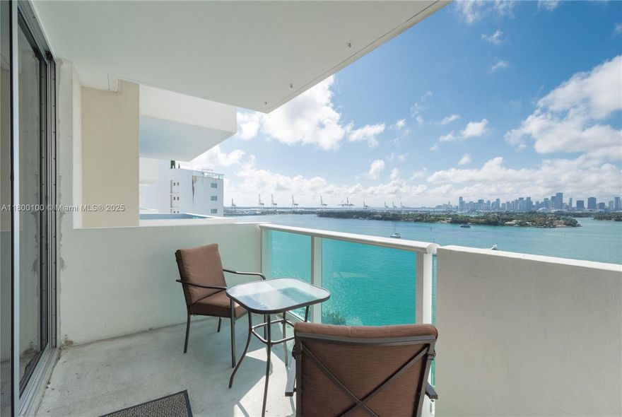 Wide bay views and stunning sunsets from this 15th floor direct bay studio. Cable and internet included in the rent. Lots of closet space. Building offers waterfront pool, Jacuzzi, fitness center, 24/7 security, and grocery store. Valet parking for additional $95/month. Live in one of the most popular buildings in South Beach and walk to Whole Foods, Flamingo Park, and restaurants.One year lease.