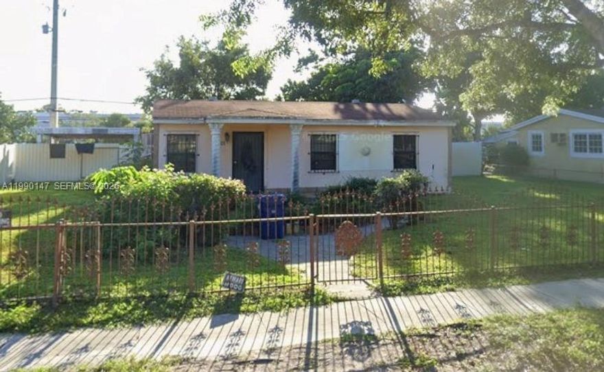 INVESTOR OR HANDYMAN OPPORTUNITY in Opa-locka! AS-IS investor opportunity. This 3-bedroom, 1-bath single-family home sits on a spacious oversized lot offering great potential for expansion. The property needs renovations, making it a perfect fit for investors, builders, or buyers looking to customize and add value. The generous yard provides ample space to extend the home, create additional living areas, or design to your needs (buyer to verify zoning and permitted uses). Conveniently located near major roadways, schools, and employment hubs. Cash, conventional, or renovation financing options are welcome.