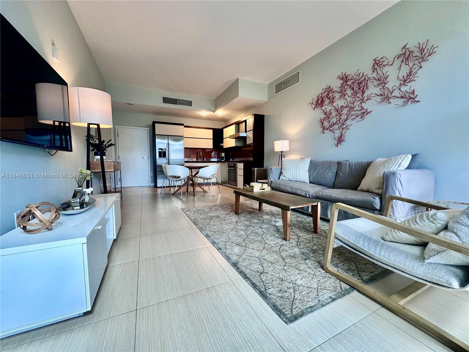 Amazing and modern 1 bed 1 and 1/2 bath fully furnished unit with high-end furniture and appliances. Bright and open layout. Unit is fully equipped with washer & dryer inside. Artecity is located in the heart of South Beach's cultural district, steps from Bass Museum, Lincoln Rd, the beach, restaurants and shops. Enjoy 2 pools, fitness center, media room, complimentary valet parking, and Beach Club access with Lounge, chairs and umbrellas. 6 month rentals minimum (inquire for price) Unit available after 8/24/2025