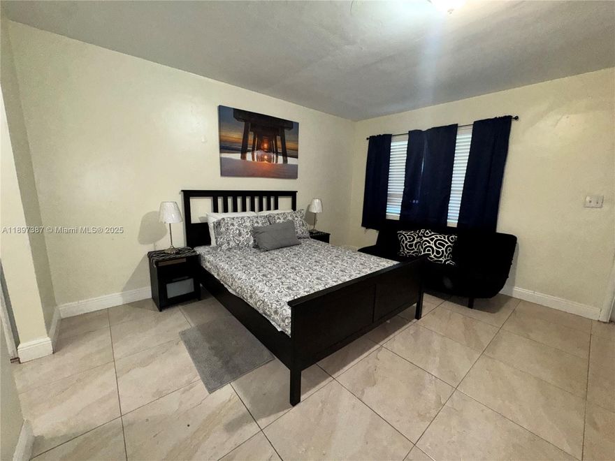 Available only until January, short term rental. Beautifully renovated, fully furnished large studio apartment with all utilities included: Wi-Fi, Electric, Water, Trash, Sewer and Lawn Maintenance. Impact windows, large smart tv with apps, Queen-size bed, futon sofa, chairs, nightstands and ample closet space. Full-size kitchen includes tableware, cookware and dining area. Parking located on property. Minutes away from Hollywood Beach, Downtown Hollywood, I-95, Turnpike, Restaurants, Shops, Margaritaville, Gulfstream and The Hard Rock Guitar Hotel. Fast approval. Pet friendly. Call today!
