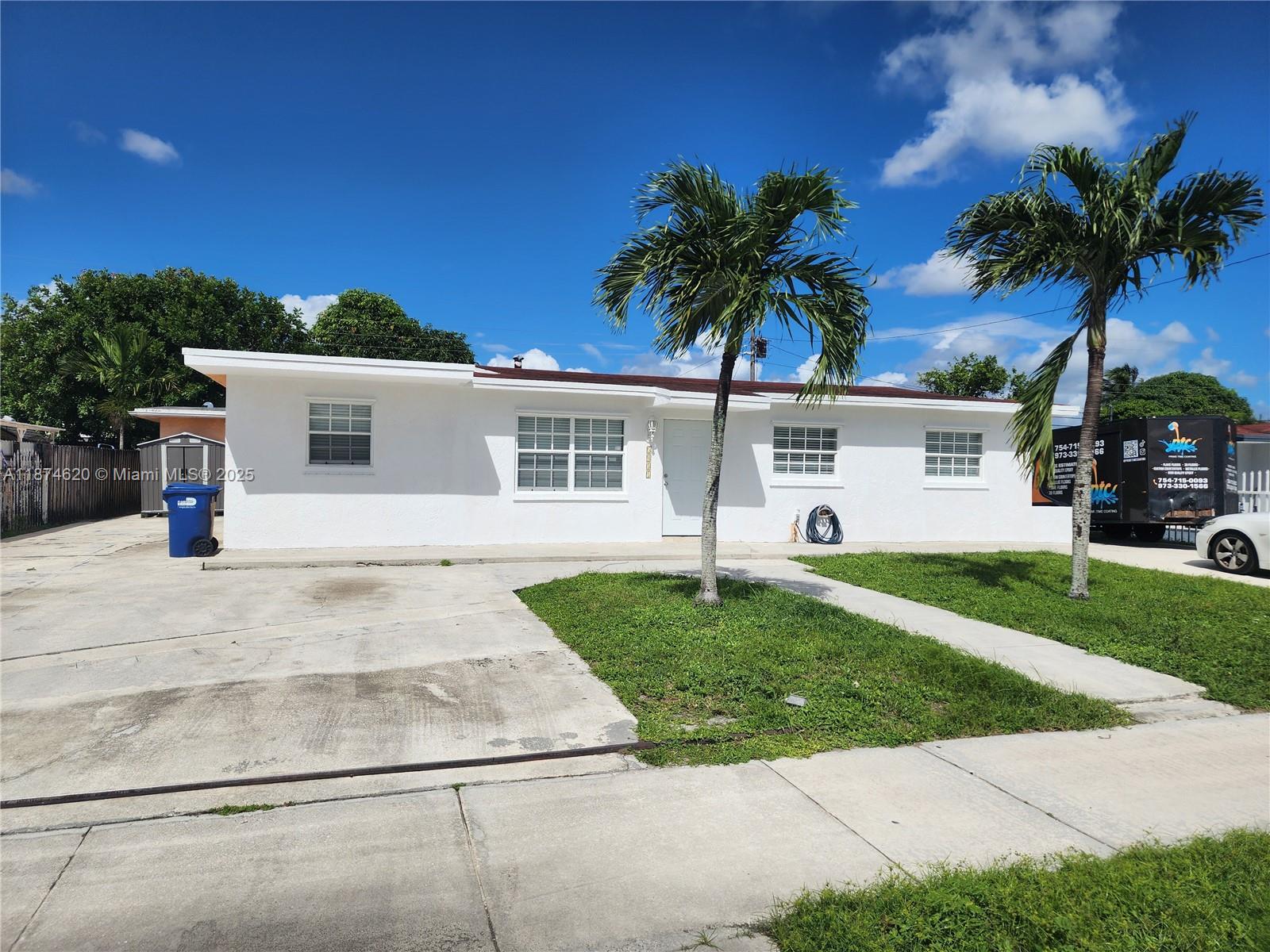 Spacious 2-bedroom, 1-bath unit for rent located in the rear of the home at 5431 NW 178 Ter, in the heart of Hialeah/Miami Gardens. This unit includes 2 private parking spaces and the monthly rent covers electricity, water, and Wi-Fi. Interior features include porcelain floors throughout, a brand new central air conditioning system, fresh paint, hurricane impact windows, and a fully remodeled bathroom. Important: there is currently no kitchen, but a full kitchen will be installed once inspections are completed. No pets or smoking allowed on the property. Ideal for tenants seeking a clean, updated space in a central location. See Broker Remarks