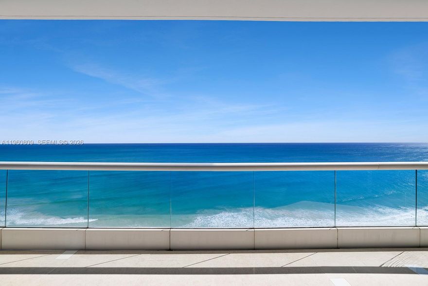 Step into this stunning residence at Turnberry Ocean Colony in Sunny Isles Beach through a welcoming foyer that opens to expansive living spaces with breathtaking ocean and Intracoastal views from two terraces. The gourmet kitchen features Gaggenau & Sub-Zero appliances, including a built-in coffee machine and wine cooler, perfect for entertaining. The primary suite offers ocean views with terrace access, a spa-inspired his-and-hers bath with a whirlpool tub and shared shower, and an expansive walk-in closet with built-ins and vanity. All bedrooms are ensuite, plus a maid’s/guest room with Murphy bunk beds and versatile den. Residents enjoy resort-style amenities, including pools, private beach access, fitness center, spa, dining, and 24-hour concierge. 2 valet parking spots and storage included.