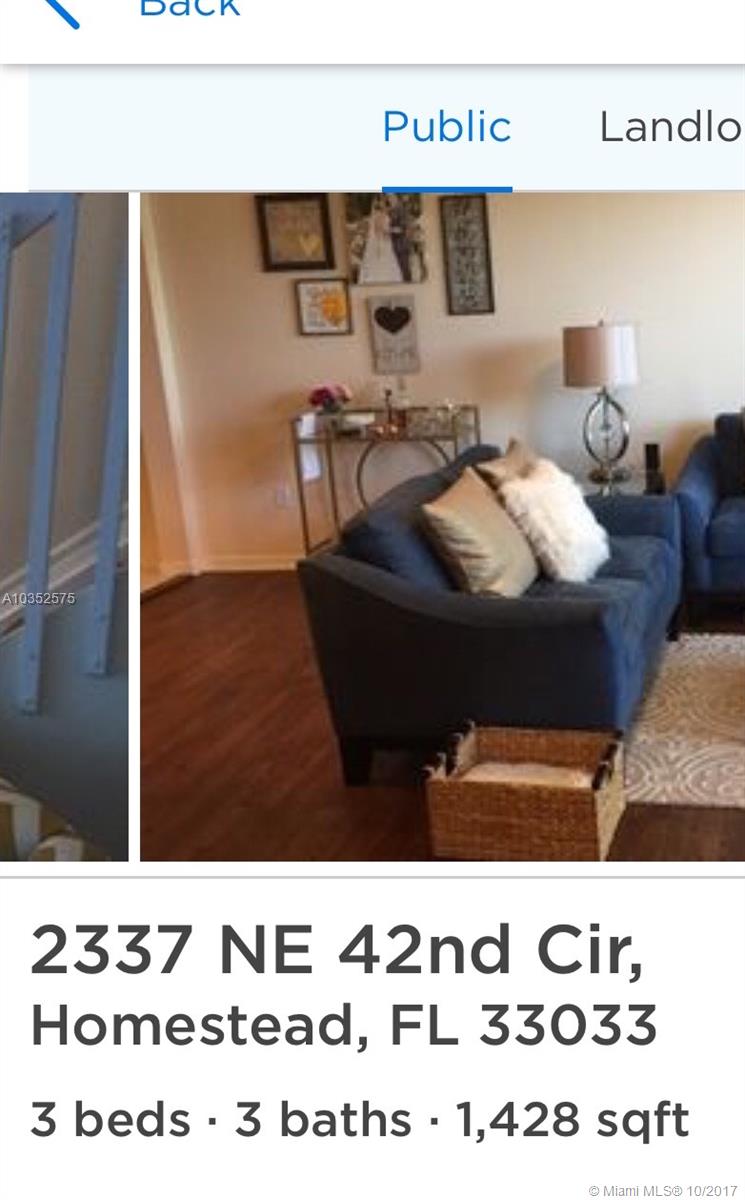 Super LAKE view! Vacant ready for a good stable family. One bedroom one bath downstairs 2 masters 2nd floor.
laminate floors and tiled 2nd floor. washer and dryer. Close to turnpike, shopping. Clubhouse pool and spa.
Very clean. Must allow association approval, clean police reports all over 18 yrs , proof of income, and credit score.
SMALL UNDER 20 POUND DOG ACCEPTED WITH NON REFUNDABLE SEC DEPOSIT OF 350.00. Landlord will give 100.- Credit for Association Approval Application Fee.