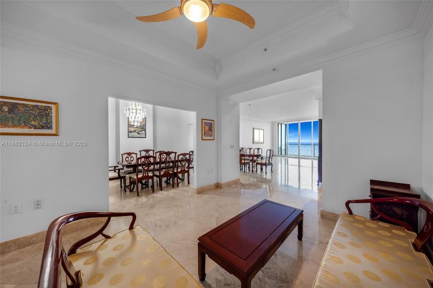 Penthouse with Direct Ocean View for annual lease. Live directly on the sand & enjoy stunning ocean & city views from floor-to-ceiling windows. Private elevator leads to this 2,500 sq. ft. residence w/marble floor throughout, 10’ ceilings, split bedroom layout & 2 large balconies. This Penthouse is in a Boutique 10 story Luxury bldg. Can be furnished or unfurnished. The open concept living area is ideal for entertaining. Master Bedroom features direct ocean view, custom closets & his & her bathrooms. The 2nd bedroom offers flexibility as a bedroom or office, while the 3rd bedroom is ensuite w/its own west-facing balcony. Bldg. amenities include: beachfront pool, hot tub, fitness center, social lounge,  24-hour door/valet service.  2 cars permitted (no large SUVs or trucks).