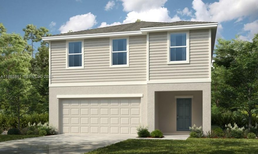 What's Special: Deep Backyard | South Facing Patio | 2nd Floor Laundry Room | Loft. New Construction - June Completion! Built by America's Most Trusted Home Builder. Welcome to the Eagle at 6506 Equinox Lane in Solena! This open and welcoming home begins with a bright foyer that leads into the spacious great room, dining area, and modern kitchen, creating a comfortable space for everyday living and gathering. The first floor also includes a convenient half bath, while upstairs a central loft connects three secondary bedrooms, a full bathroom, and the laundry room for added flexibility. The private primary suite offers a relaxing retreat with a generous bath featuring dual vanity sinks, a walk-in shower, and a spacious walk-in closet. A peaceful patio provides an easy connection to the outdoors, perfect for enjoying Florida sunshine. Located in the welcoming community of Solena in North Fort Myers, residents enjoy no CDD fees, a non-flood-zone location, and convenient access to I-75, nearby beaches, shopping, dining, and spring training baseball. Additional Highlights Include: Washer, dryer, refrigerator and window coverings. Photos are for representative purposes only. MLS#A11985861