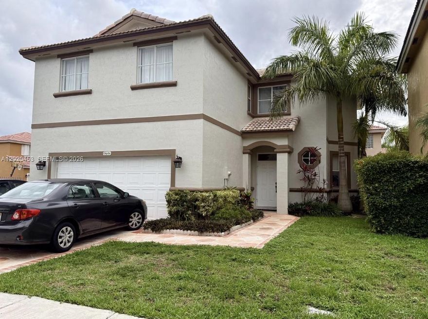 BEAUTIFUL 4 BEDROOM 2.5 BATHROOM SINGLE FAMILY HOME LOCATED IN THE DESIRABLE HAMMOCKS COMMUNITY.  OWNERS HAVE TAKEN VERY GOOD CARE OF THIS HOME.  CORNER LOT, 2 CAR GARAGE, ADDITIONAL GUEST PARKING.  TILE FLOORS IN THE FIRST FLOOR & CARPETED FLOORS ON 2ND FLOOR AND STAIRS. BEDROOMS HAVE CARPET.  LARGE MASTER BEDROOM, HAS A WALK IN CLOSET AND MASTER BATHROOM HAS A DOUBLE SINK VANITY. NEWLY REMODELED LARGE SHOWER & TUB. SPACIOUS KITCHEN, WITH FRIDGE. WASHER & DRYER. AC UNITS. ALARM SYSTEM, HURRICANE SHUTTERS.  HAMMOCKS AMENITIES INCLUDE 4 POOLS, LAKE, TENNIS COURTS & MUCH MORE ! EASY TO SHOW, MUST SEE !