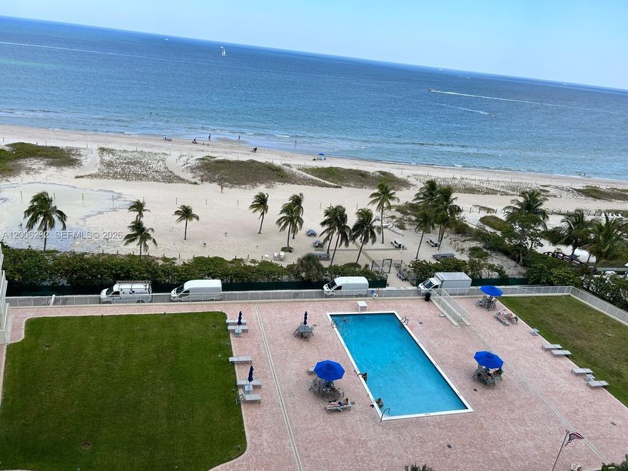 Wake up to beautiful direct ocean views from this bright 1-bedroom, 1.5-bath condo. The building has everything you need to enjoy beachside living—pool, BBQ area, social room, a newly updated gym, pool table, 24/7 security, and even a car wash. You’re just a short walk to the Pompano Beach Pier, plus great restaurants, bars, and fishing spots right nearby. Easy, laid-back coastal living at its best.