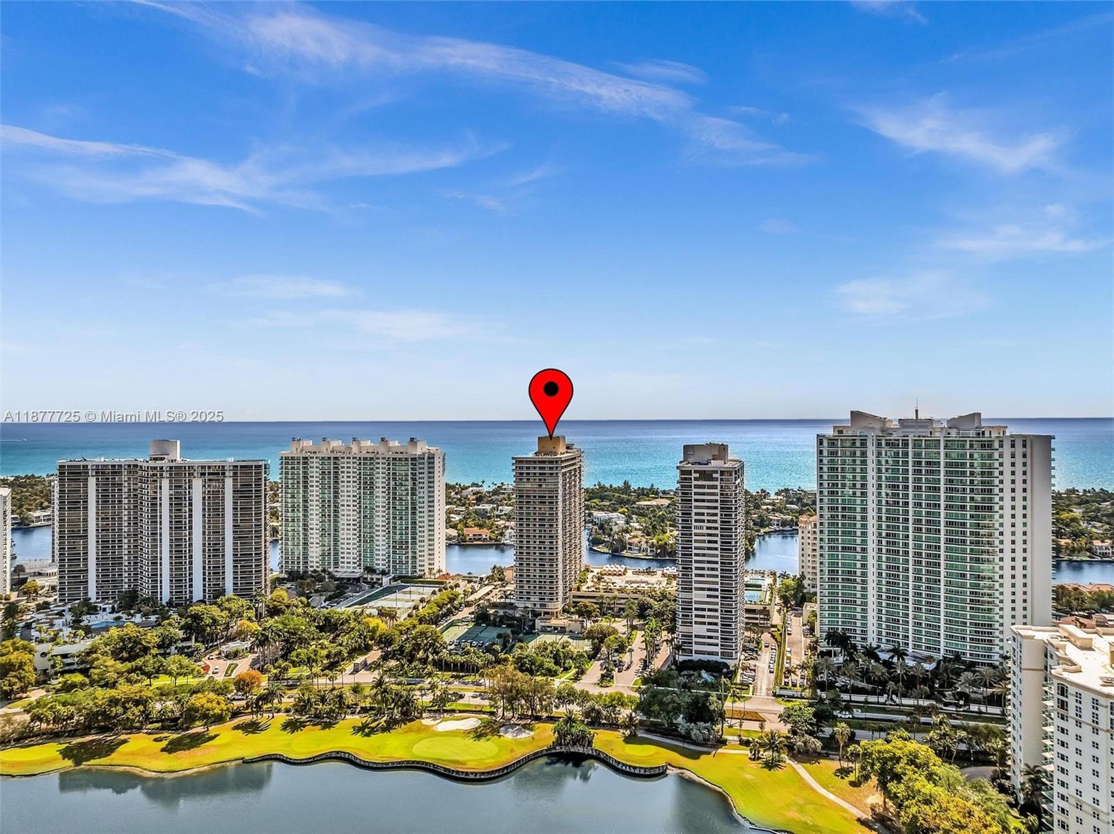 SPECTACULAR SWEEPING OCEAN, INTRACOASTAL AND CITY VIEWS. IMMACULATE AND STRIKING DESIGNER UNIT, 26TH FLOOR, 1500 SQ FT, 2/2 SPLIT PLAN FEATURES PORCELAIN FLOORS THRU-OUT, SLEEK EURO STYLE KITCHEN WITH STAINLESS COUNTERS. BREAKFAST AREA, SPACIOUS LIVING ROON WITH SEPERATE LARGE DINING ROOM PERFECT FOR ENTERTAINING, BUILT-IN CLOSETS, FULL SIZE WASHER AND DRYER, LARGE SPA STYLE MASTER BATH WITH ENORMOUS WHIRLPOOL BATH AND SEPERATE WALK IN SHOWER. MOVE IN READY. ENJOY THE FLORIDA RESORT LIFESTYLE! BUILDING AMENITIES INCLUDE CAFE, GYM, SPA, TENNIS AND RACQUET BALL, KIDS PLAYROOM, BILLARD ROOM AND MORE. LOCATED NEAR TURNBERRY GOLF COURSE, AVENTURA MALL, DINING, ENTERTAINMENT, GULFSTREAM PARK CASINIO AND SCHOOLS.