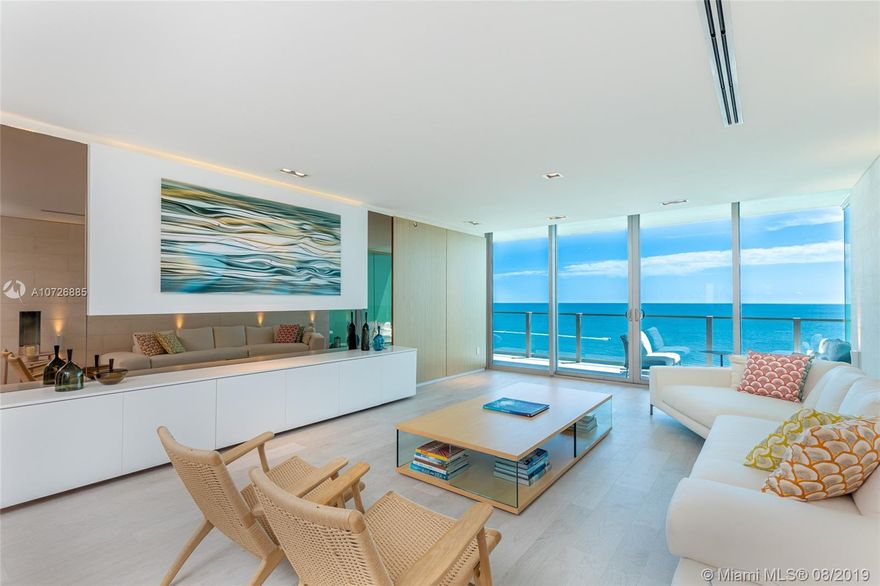 Stunning 3 bedroom, 4 bathroom ocean front unit situated at the prestigious Oceana in Key Biscayne. Enjoy the tranquility of the island living lifestyle while being a step away from the most vibrant locations in Miami. This one of a kind unit has been designed by KStudio, featuring natural stone, oak wall panels and staggering finishes throughout. Full of natural light and breathtaking views, with ocean front private balcony and rear balcony overlooking the island. Delight yourself in luxury amenities, which include private access to the beach and beach service, recreational pool, lap pool, poolside restaurant, tennis court, state of the art fitness center, spa, valet and more. Be prepared to be swept away. Please contact listing agent for private viewing.