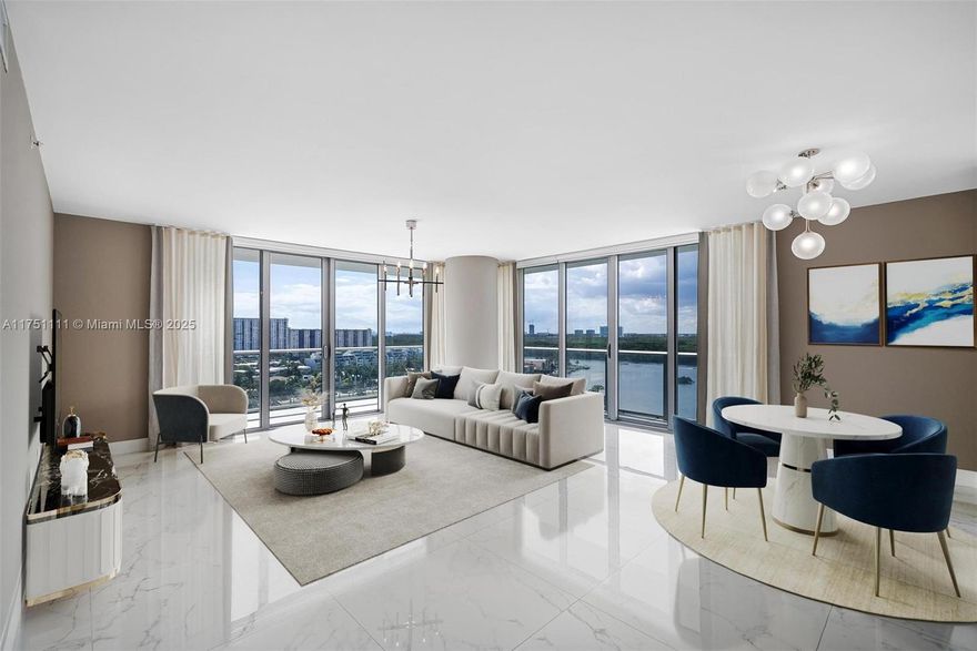 Waterfront Elegance in Sunny Isles Beach!
Stunning 3-bed, 3.5-bath corner residence with breathtaking direct water views of the Intracoastal, ocean, and Miami skyline. This fully upgraded unit features 10ft ceilings, floor-to-ceiling impact glass windows, and a spacious wraparound balcony. The open floor plan boasts high-end European appliances, custom window treatments, designer lighting, and sleek finishes. The primary suite offers a walk-in closet and a spa-like bath with a soaking tub and glass-enclosed shower. Includes storage, 1 parking spaces + 1 valet.

Enjoy resort-style amenities: infinity pool, lap pool, Beach Club, gym, spa, theater, game room, and more. Steps from the beach, dining & shopping. Schedule your private showing today!