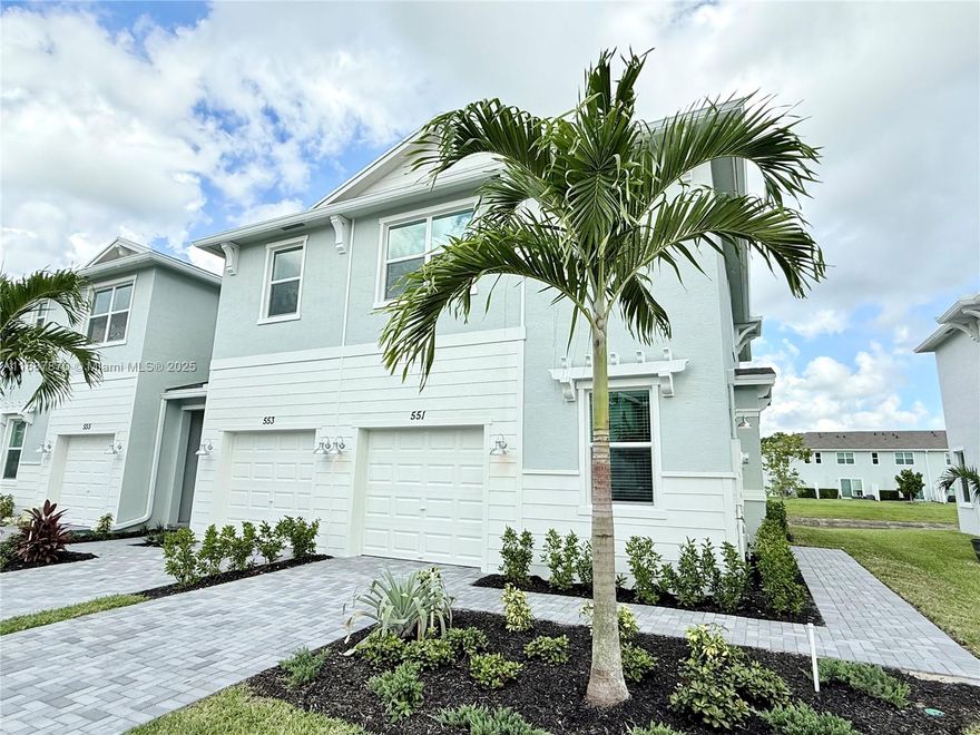BRAND NEW 2-STORY 3BD + DEN /2.5 Bth SMART HOME. WATER FRONT CORNER LOT! NO NEIGHBOR IN THE BACKYARD! MODERN STYLE. LOCATED NEAR TURNPIKE & I-95. GOLF COURSES NEARBY: 5 MINUTES COMMUTE TO PALM BEACH. SHORT DRIVE TO BEACHES. CLOSE TO JESSICA CLINTON PUBLIC PARK WITH SPORT COURTS and PLAYGROUND. WALKING DISTANCE TO PUBLIX, RESTAURANTS, BEAUTY SALON, GAS STATION, SHOPPES AND MUCH MORE.