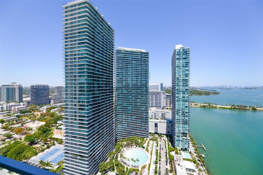 Amazing 4bed/4.5baths, corner unit with private elevator entry. Open layout, top-of-the-line finishes, Italian Ceramic & tile floors, custom closets, and endless direct bay and Miami Beach views. Electric shades and blackouts throughout the unit. Enjoy the ultimate lifestyle with gorgeous amenities, including a resort-style pool, residents lounge, wine-tasting room, full-service gym/spa, children's playroom, tennis court, bowling, and much more. Excellent Location! 15 from Miami Beach, 8 min from Wynwood, Midtown, and Design District, and 15 mins from Miami airport. ONLY FOR INVESTORS! UNITS IS RENTED UNTIL 07/2026 @ $8,750.