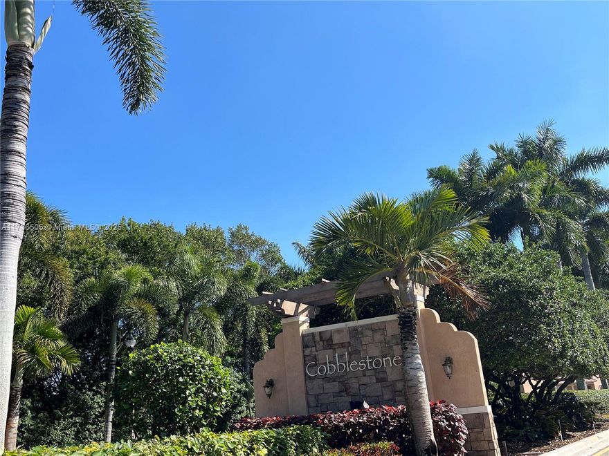 A Gem in the heart of Pembroke Pines. Beautifully Well Maintained Condo/Townhouse Unit located at Most Sought After community: Cobblestone, Pembroke Pines. Brand New neutral Vinyl floor all throughout the whole house. New paint. Great floor plan. 3 bedrooms, 3 bathrooms. A separate bedroom/office with full bathroom is located on the same floor with kitchen and living room. Master bedroom with the master bathroom and the 2nd bedroom with it’s own bathroom are located on the level above. Peaceful family friendly community, very quiet and safe. Guarded 24/7. Walking distance to Wholefood, restaurant, banks etc. A schools. Great location, centrally located in the heart of Pembroke Pines. Next to i-75. Easy to show. Hurry and make an offer today!