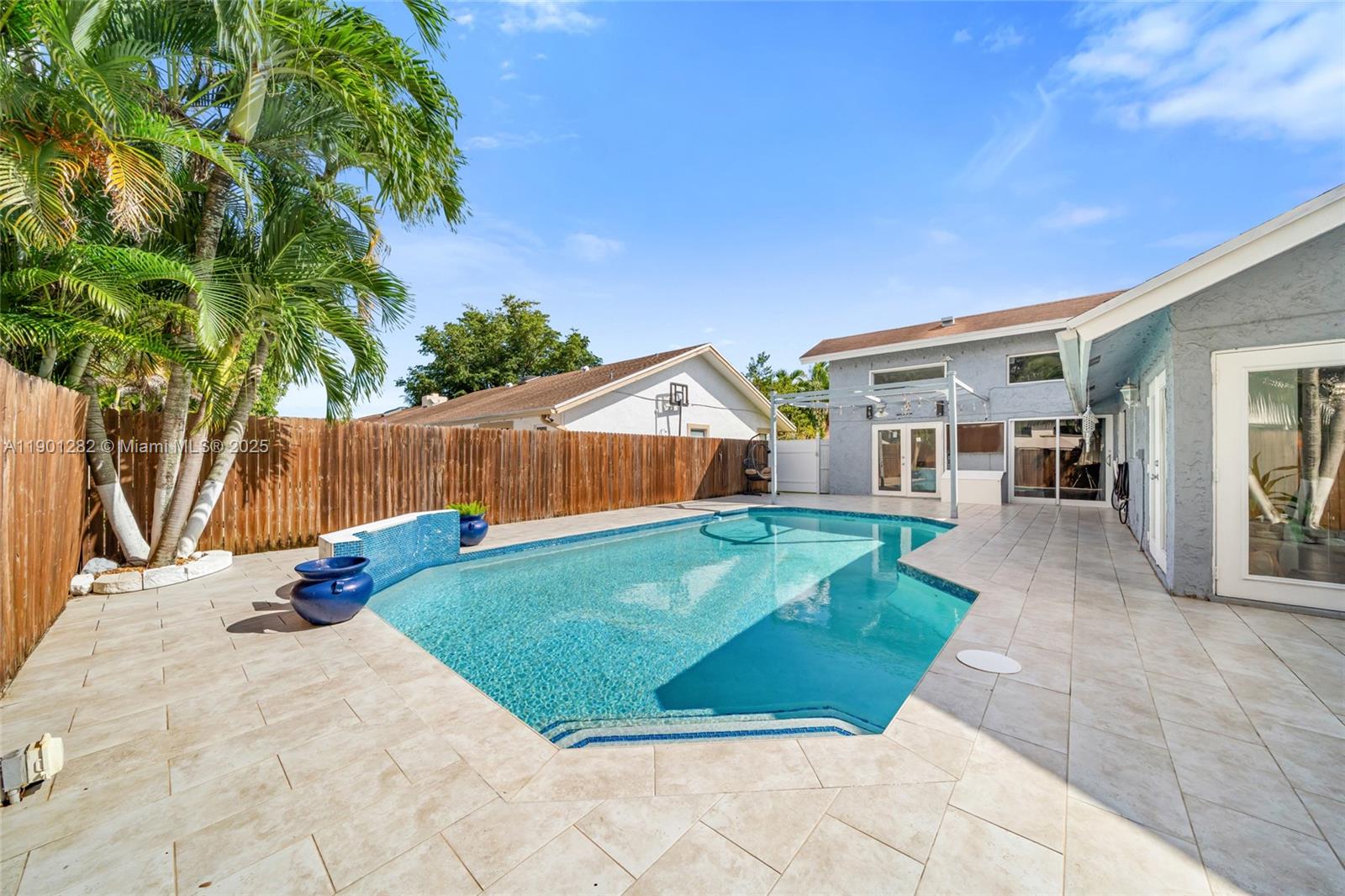 Welcome to this stunning 3-bedroom, 2-bath home featuring a private pool and a 2-car garage, perfectly situated in a family-friendly community with no HOA fees. Enjoy outdoor living at its best—relax or entertain by the pool and create lasting memories with family and friends.
Inside, you’ll find stainless steel appliances, a full-size washer and dryer, updated light fixtures, and ceiling fans throughout. Major systems have been well maintained with a 3-year-old A/C and a 5-year-old water heater. Home also offers hurricane impact window and doors.
Conveniently located near shopping, dining, and entertainment—this home offers the perfect blend of comfort, style, and location. Don’t wait—this one won’t last!