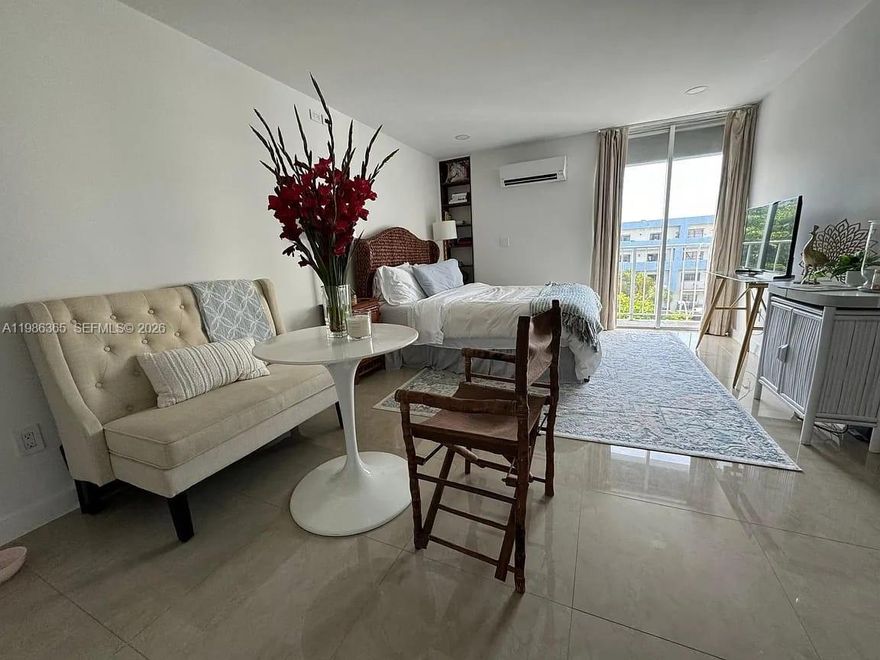 Fully furnished studio with a walk-in closet, and a private balcony! Includes a covered parking spot. Enjoy a prime South Beach location—just one block from Lincoln Road and steps from Trader Joe’s, Sunset Harbour, and the Venetian Islands. The unit features a brand-new kitchen, updated bathroom, and a fresh coat of paint throughout. Shorter term is available! Don't miss it!