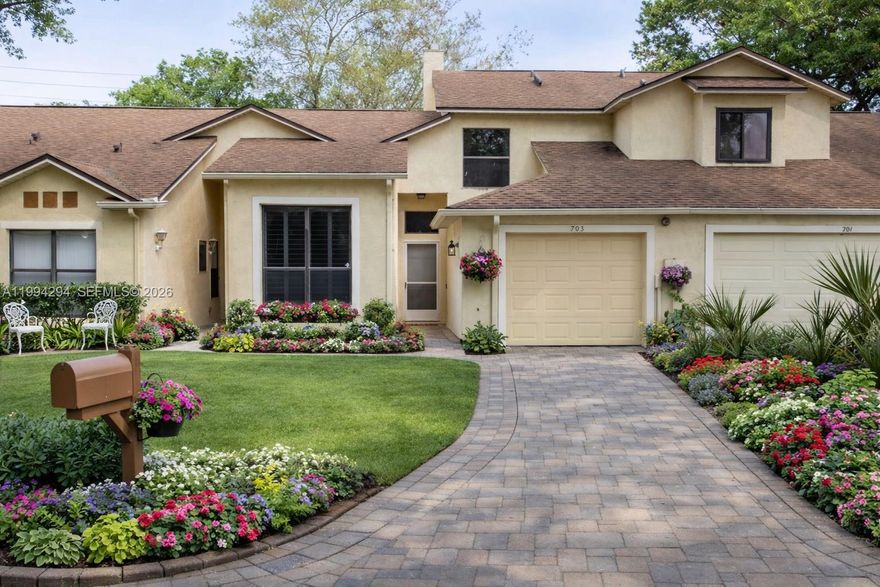 Enjoy easy, low-maintenance living in the gated community of Cranes Roost Villas in Altamonte Springs. This 3-bedroom, 2.5-bath townhome offers an open floor plan. The kitchen is open to the living and dining areas and sliding doors leading to the patio—perfect for relaxing with your morning coffee and enjoying the weather all year round.  An additional half bath and interior laundry room are also located on the first floor. Community amenities include a pool, tennis courts, and 24/7 gated security, all with a low monthly HOA.  Ideally located just minutes from I-4, top-rated Seminole County schools, shopping, dining, Cranes Roost Park, and more. Schedule your tour today and make this beautiful townhome your new home! Front Garden AI interpretation