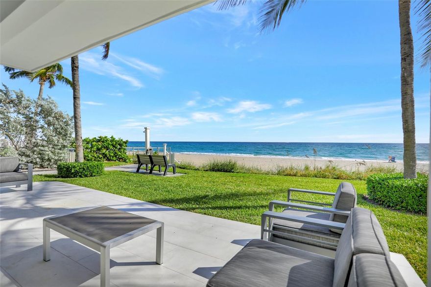 Live the lifestyle everyone dreams of! Breathtaking panoramic ocean views that will make you feel on vacation everyday! This 4 bed /3.5 bath corner beach home is located in the prestigious Hillsboro Beach & Yacht Club & is a very unique opportunity to own. As you enter you'll find a spacious sitting area with beach view, convenient bedroom with full bath & 1 car garage. Go up to the 2nd floor and a bright area welcomes you including an open European modern kitchen with large island, family room & half bath. Finally the 3rd floor boasts the primary bedroom where you can wake up to the ocean breeze & sound of waves, as well as 2nd & 3rd bedroom with 3rd bathroom. This is a true gem, just step out of the backyard right onto the sand. Bonus room: 1 car garage was converted into the 4th bedroom