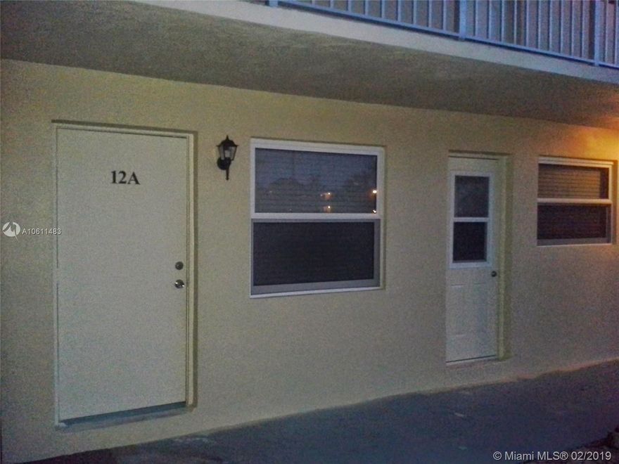 Remodeled first floor one bedroom condo low maintenance pets allowed. New central Ac, hurricane proof windows, stainless steel appliances new kitchen cabinets. Walk in closet. Storage room. Renovated pool, recreational hall pool table free WiFi exercise room. Close to beach and downtown Hollywood. Ready to move in. Remodeled bathroom ceramic tile compact electric water heater. Washer dryer front loading on site. Assigned parking spots security cameras on site.